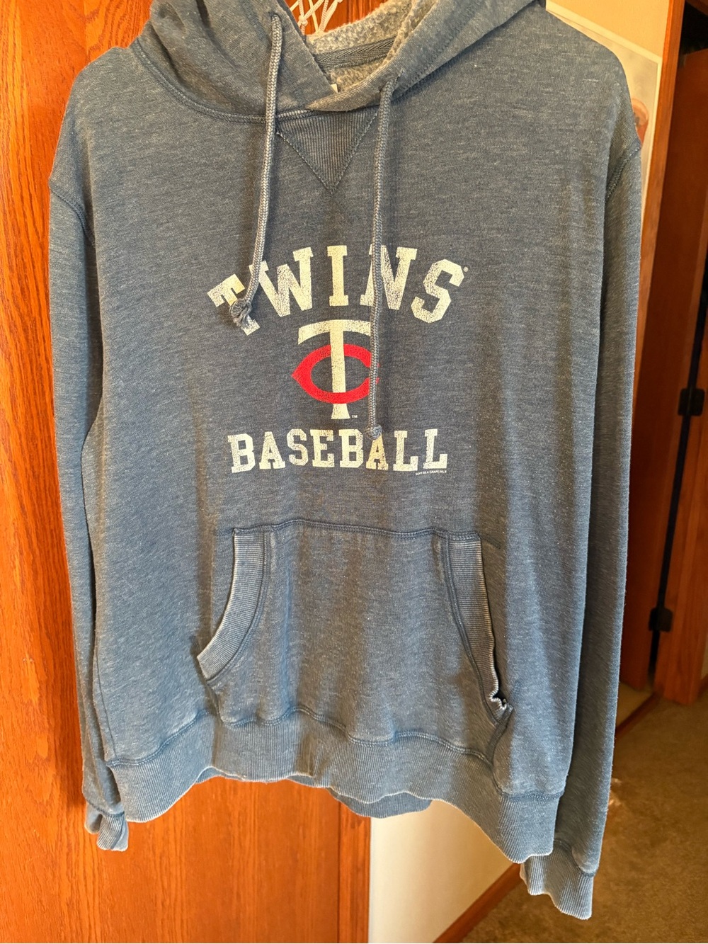 Twins Baseball Blue Pullover Hooded Sweatshirt